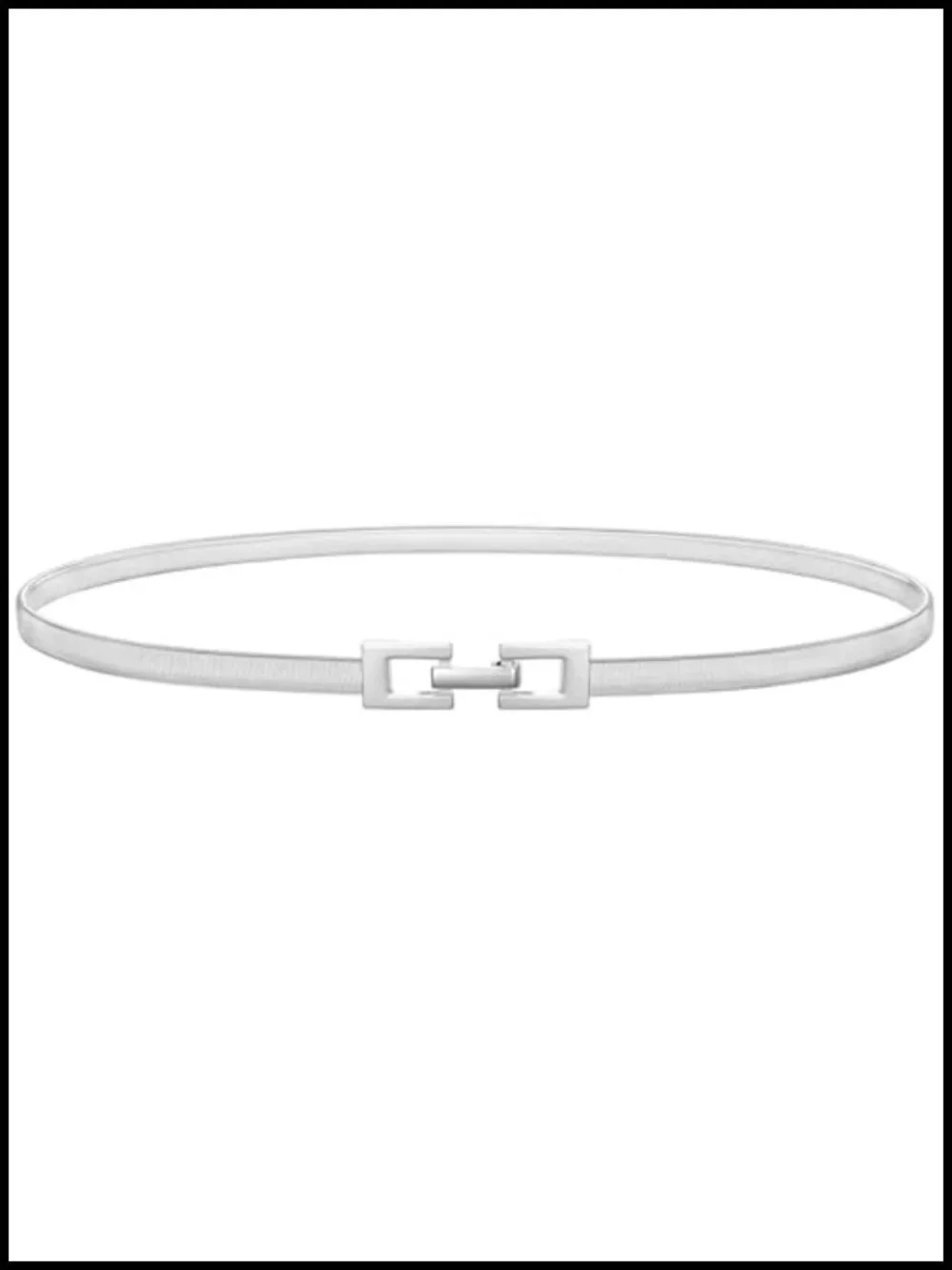 Women's Skinny Metal Cinch Belt, Stretch Thin Waist Belts for Dresses